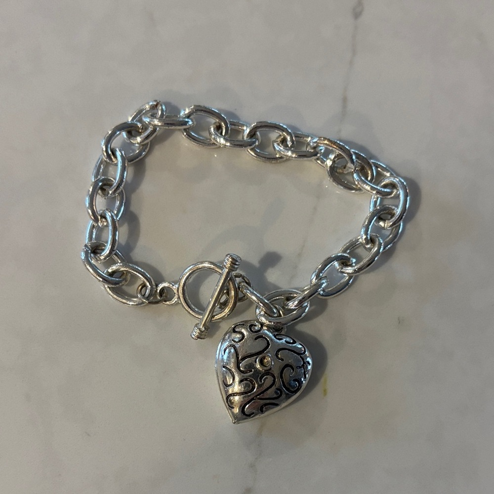 Silver Heart Charm Bracelet
